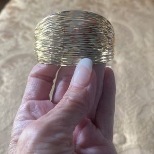 Larger than Life Hammered Style Gold Cuff Bracelet